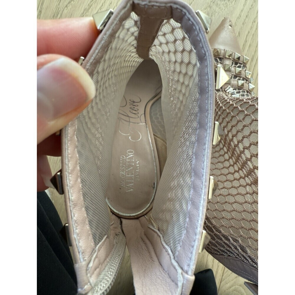 $1420 Valentino Garavani Rockstar Women's Rose Pink Nude Leather Booties 37 6 - Picture 15 of 15